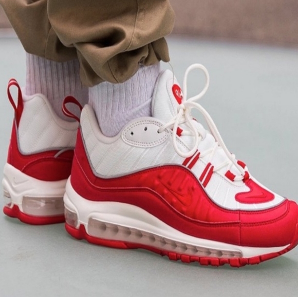 Nike Air Max 98 University Red White Reflective Men's Sneakers 13 - Picture 1 of 9